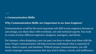 What soft skills are required for automotive engineering | PPT