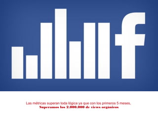Las métricas superan toda lógica ya que con los primeros 5 meses,
Superamos los 2.000.000 de views orgánicos
 