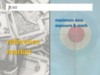 maximum data <br />exposure & reach<br />reference<br />market<br />