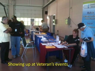 Showing up at Veteran’s events
 