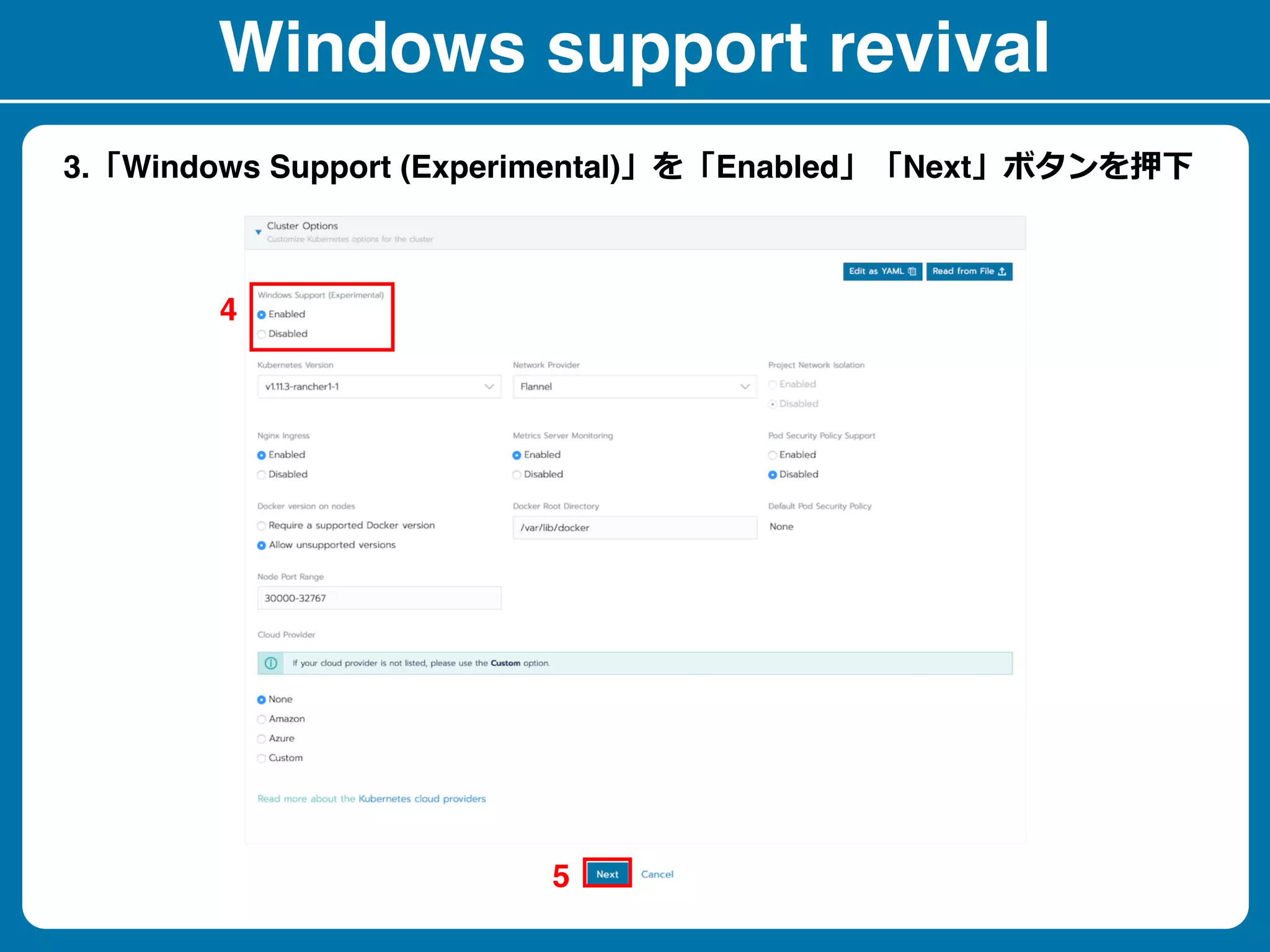 Windows support revival
3. Windows Support (Experimental) Enabled Next
4
5
 