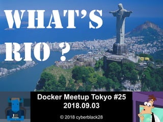 Docker Meetup Tokyo #25
2018.09.03
© 2018 cyberblack28
What’s
RIO ?
 
