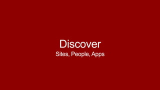 Discover
Sites, People, Apps
 