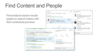 Personalized search results
based on search history with
Rich contextual previews
 
