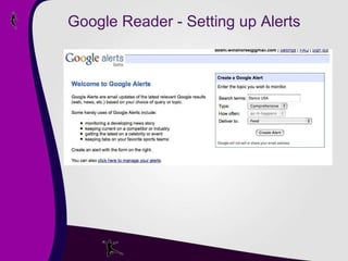 Google Reader - Setting up Alerts 