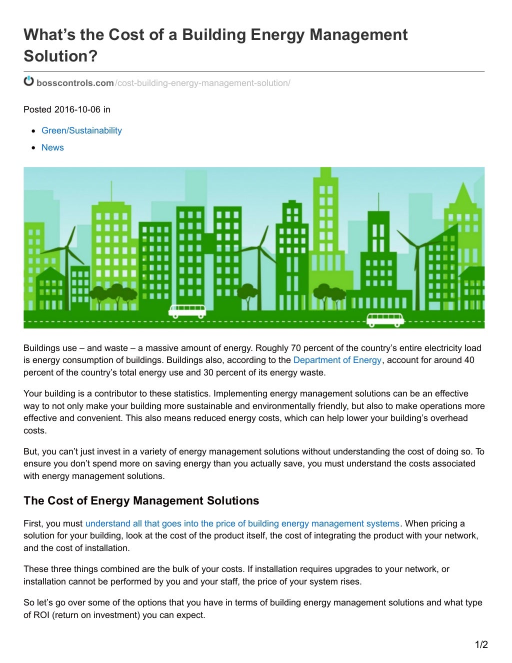 What s The Cost Of A Building Energy Management Solution