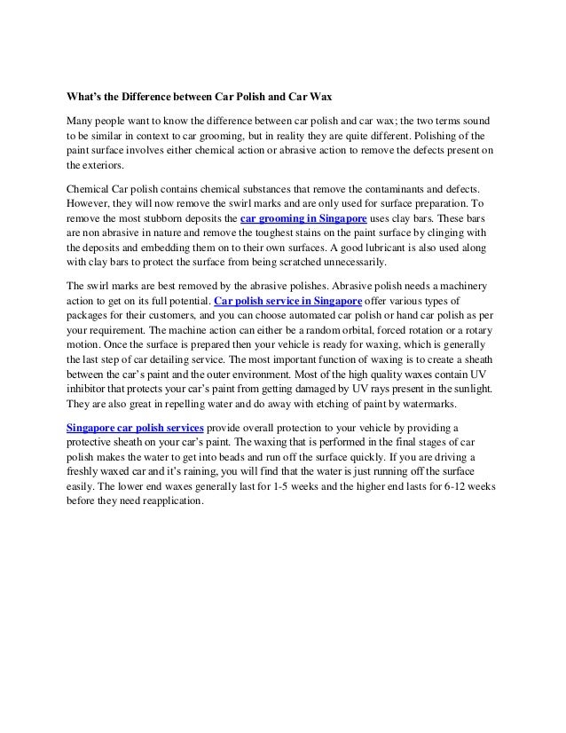 What’s the difference between car polish and car wax