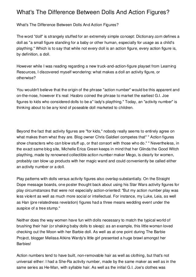 What's The Difference Between Dolls And Action Figures?