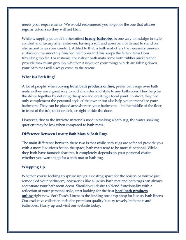 Whats the difference between luxury bath mats & bath rugs