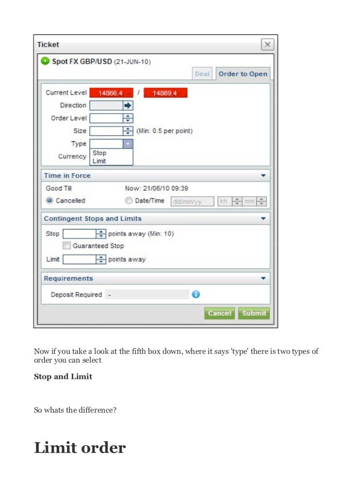 Forex difference between stop and limit