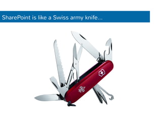 SharePoint is like a Swiss army knife... 
 