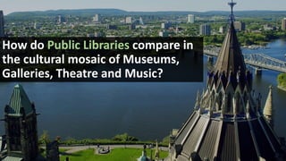 How do Public Libraries compare in
the cultural mosaic of Museums,
Galleries, Theatre and Music?
 