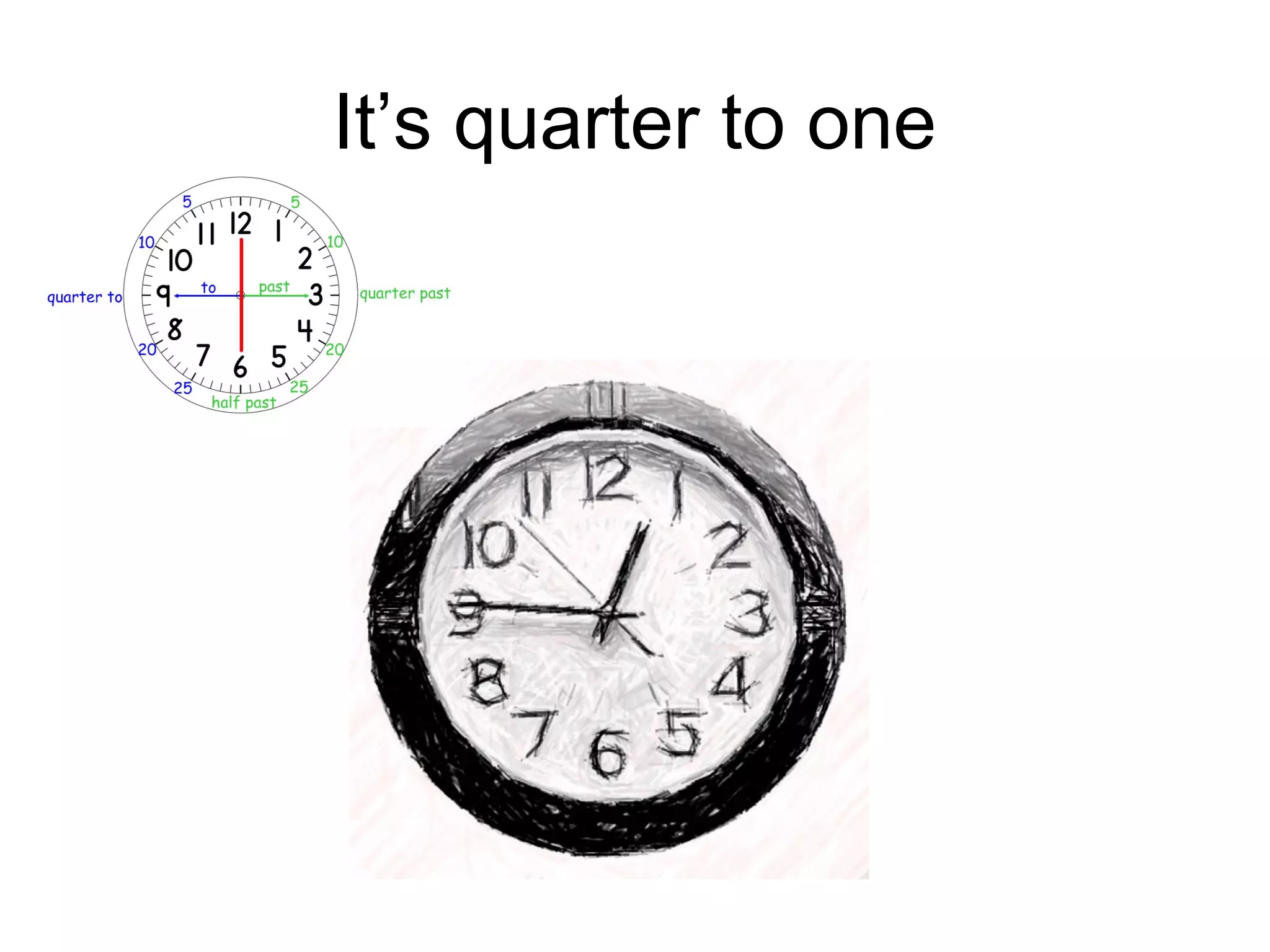 It’s quarter to one