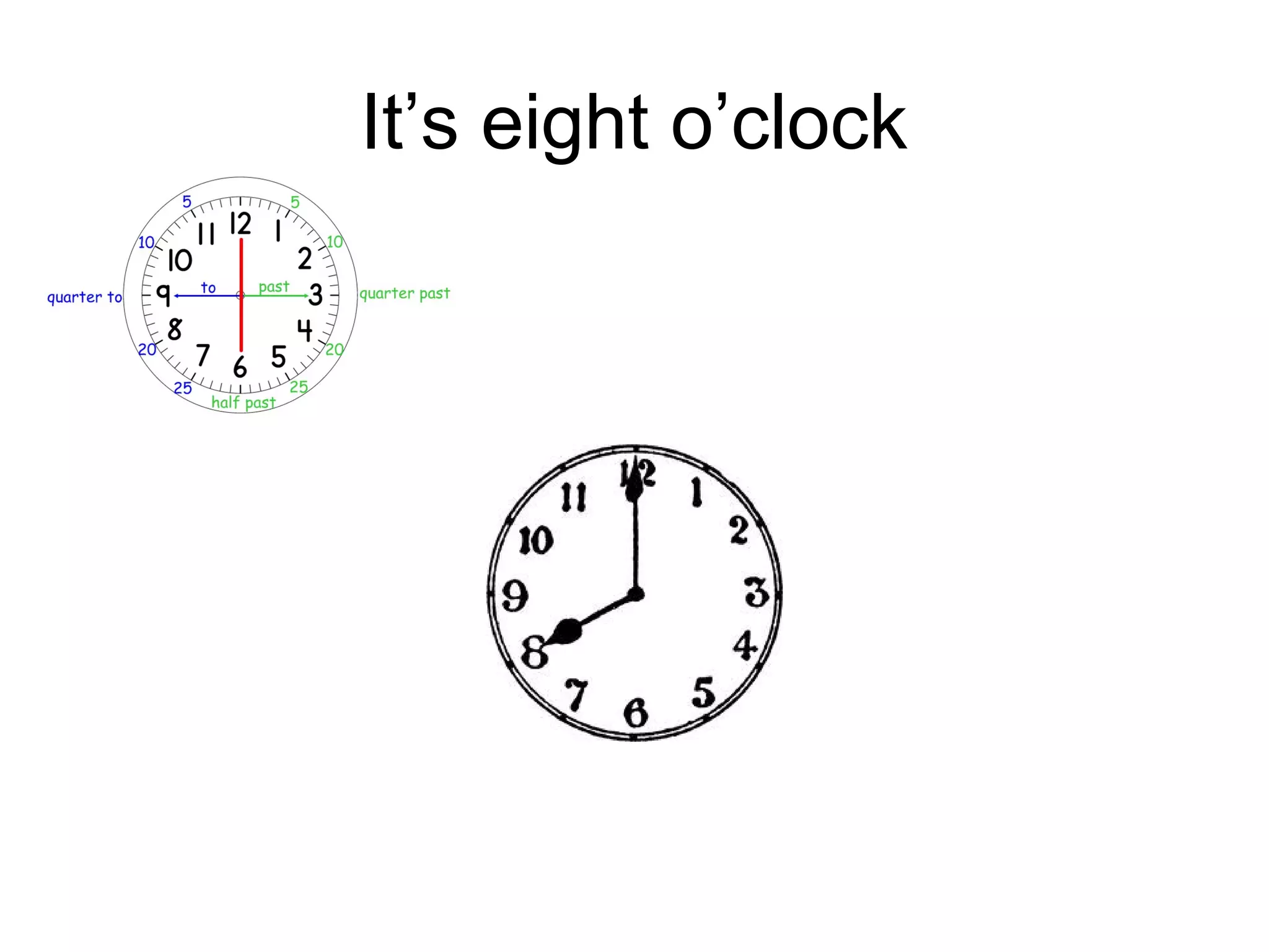 It’s eight o’clock