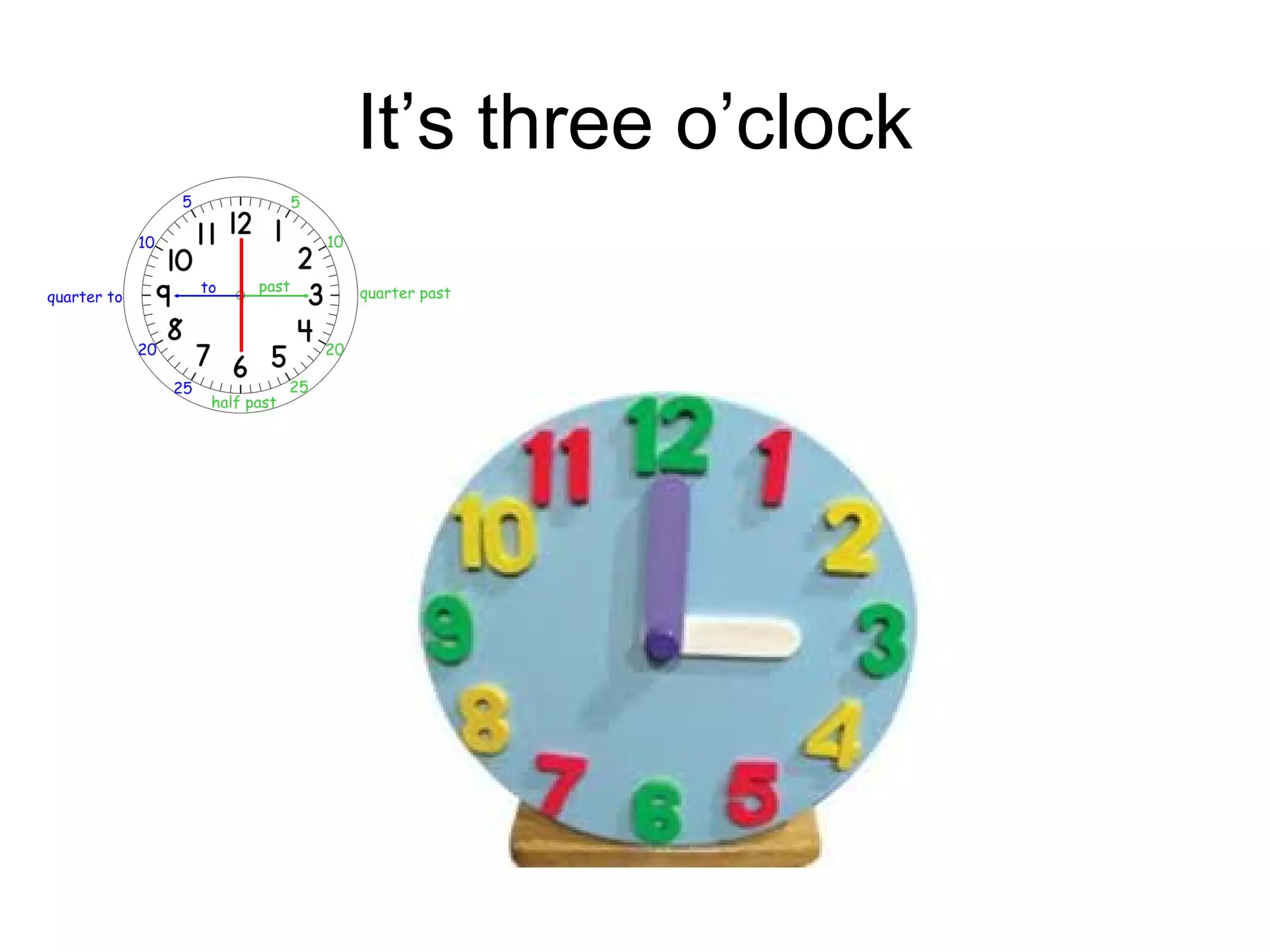 It’s three o’clock