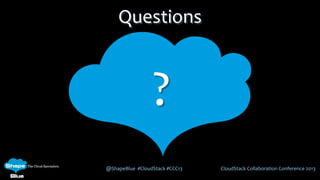@ShapeBlue #CloudStack #CCC13 CloudStack Collaboration Conference 2013
Questions
?
 