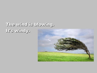 The wind is blowing.
It’s windy.
 