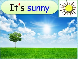 It’s sunny
 