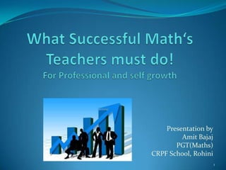 Presentation by
Amit Bajaj
PGT(Maths)
CRPF School, Rohini
1
 