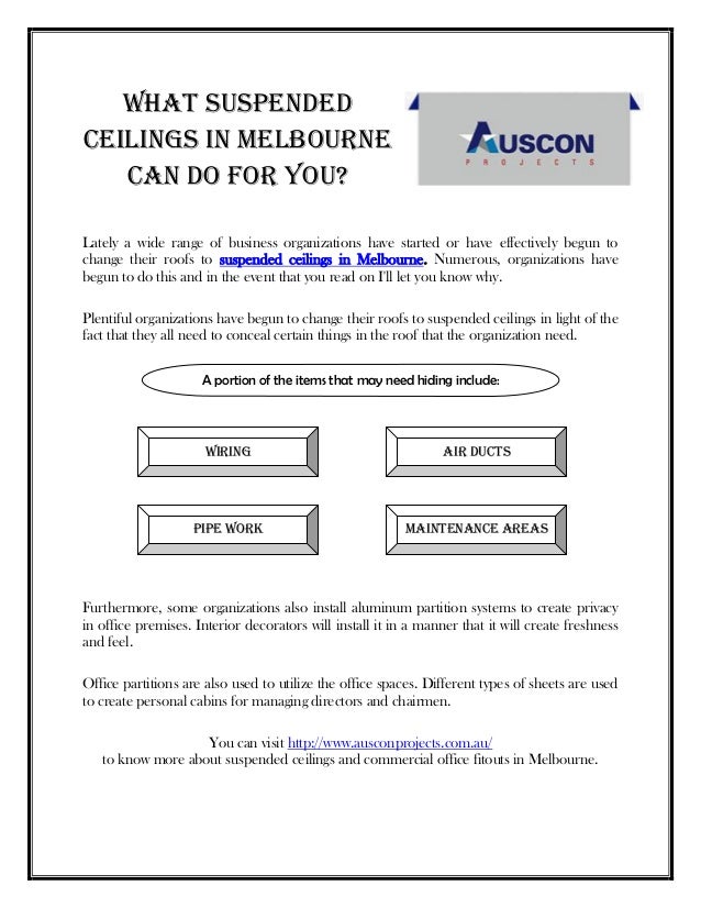 What Suspended Ceilings In Melbourne Can Do For You