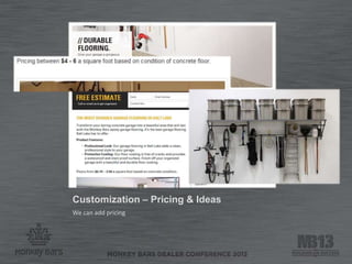 Customization – Pricing & Ideas
We can add pricing
 