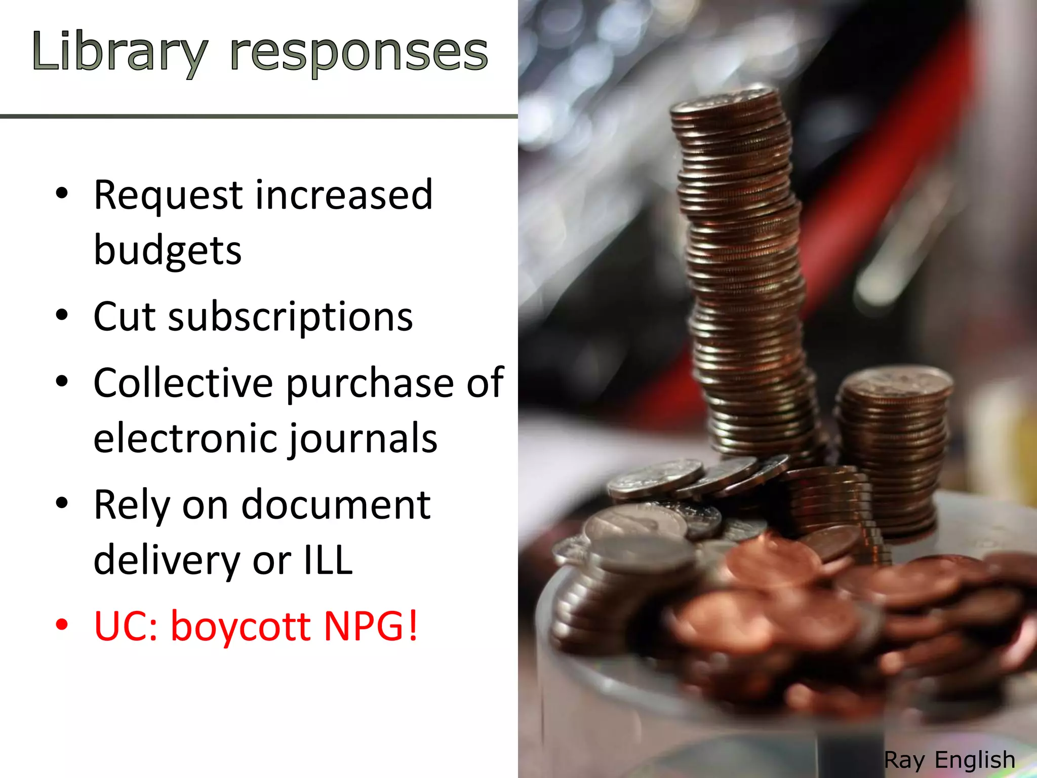 Journals Crisis (not just Elsevier!)% ChangeModifiedfrom ARL: http://www.arl.org/bm~doc/arlstats06.pdf, http://www.arl.org/bm~doc/arlstat08.pdf