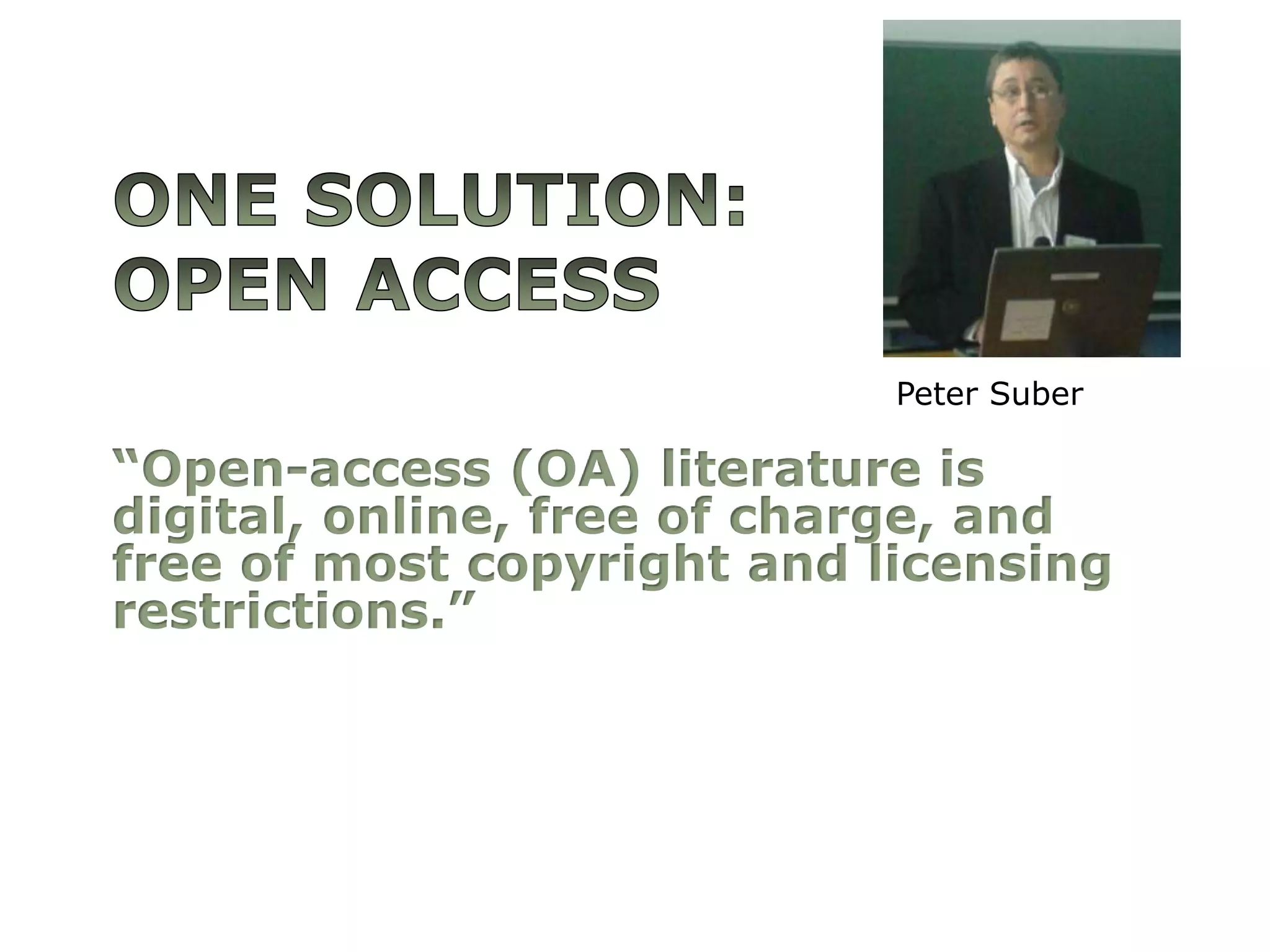 Scholarship as a Public Good No profit for article authors