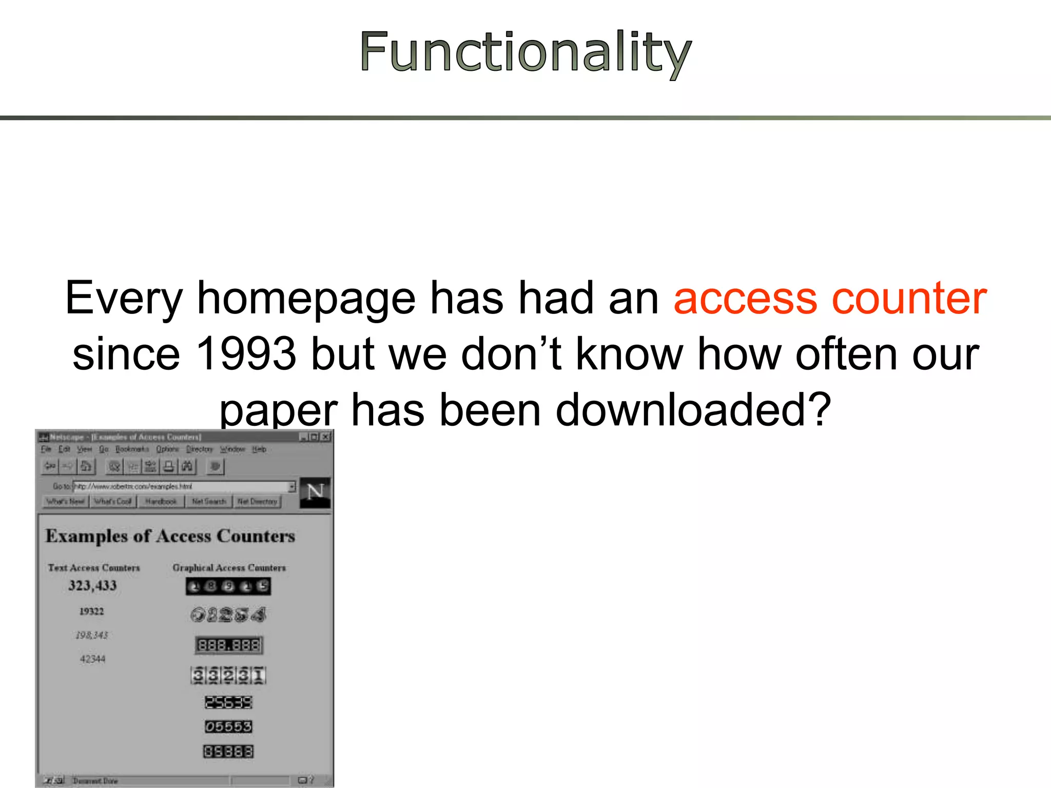 Functionality19thcenturypublishingfor a 21stcenturyscientificcommunity