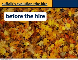 suﬀolk’s evolution: the hire

before the hire

Thursday, January 30, 2014

 