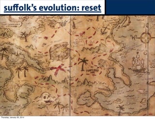 suﬀolk’s evolution: reset

Thursday, January 30, 2014

 