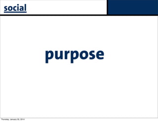 social

purpose

Thursday, January 30, 2014

 