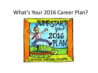 What’s Your 2016 Career Plan?
 