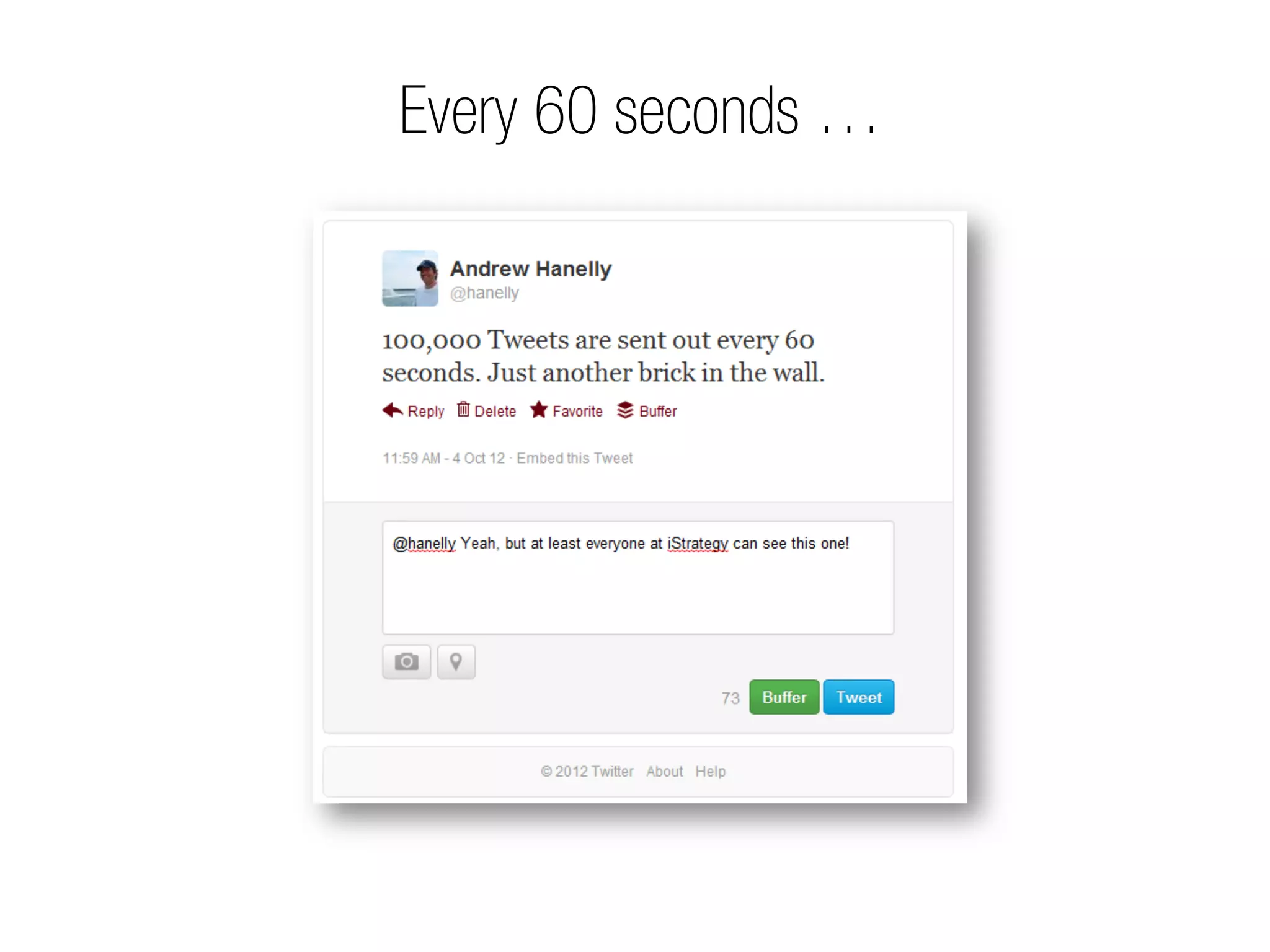 Every 60 seconds …
 