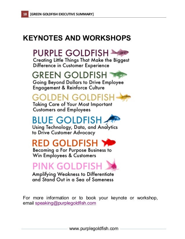 Green Goldfish Book Executive Summary