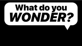 What do you
WONDER?
 