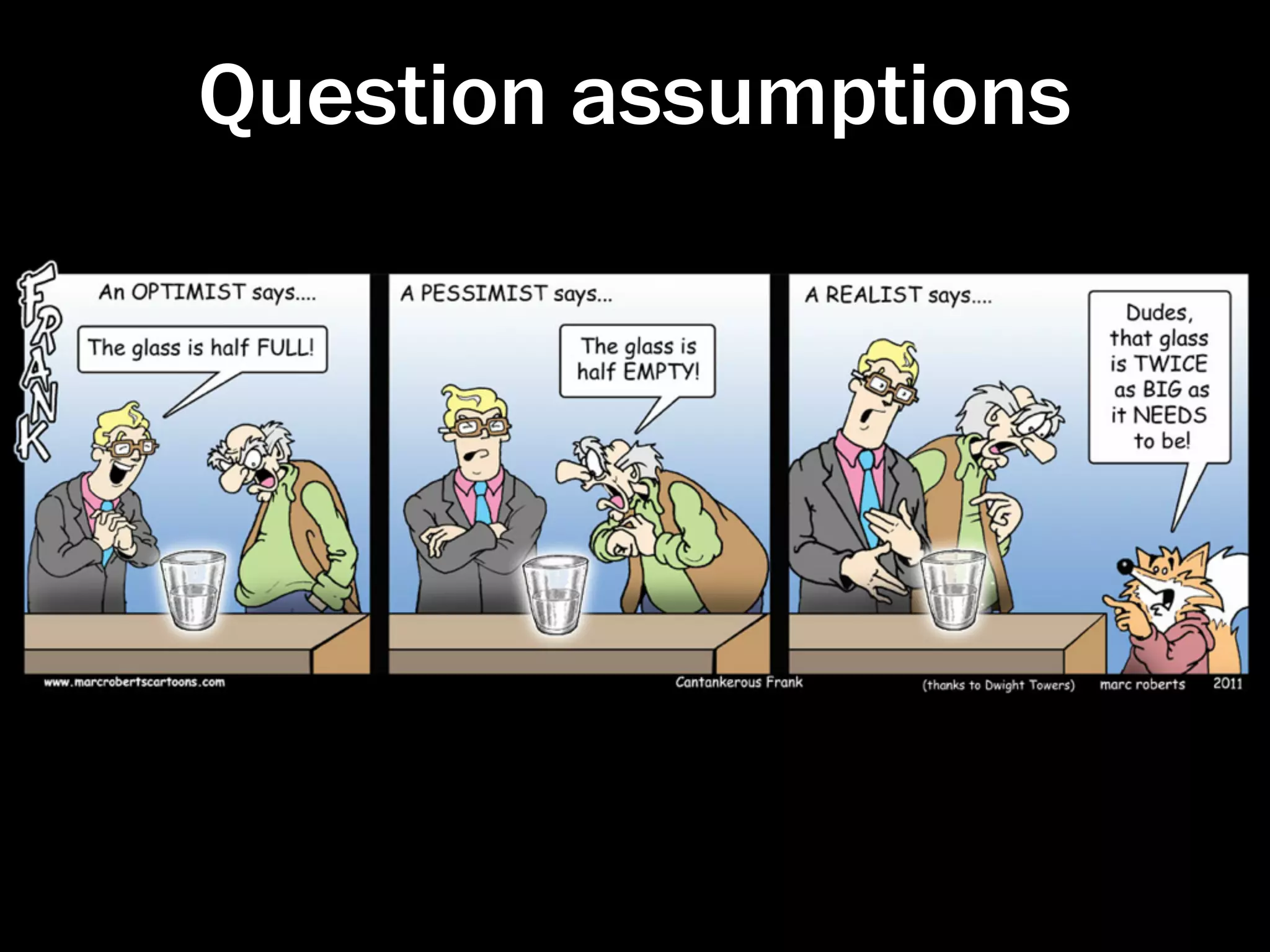 Question assumptions
 