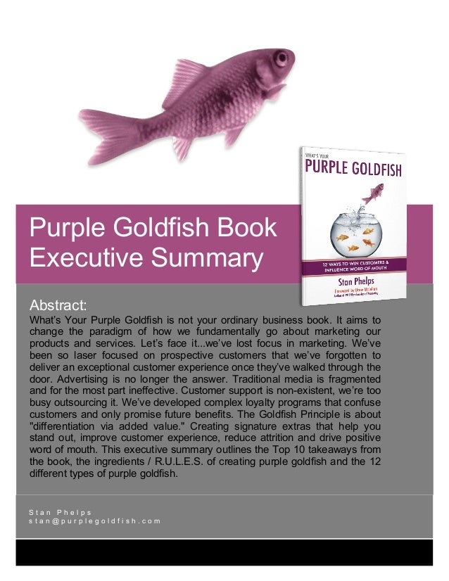 purple goldfish executive summary whats an executive summary