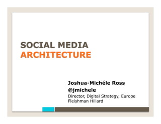 Joshua-Michéle Ross
@jmichele
Director, Digital Strategy, Europe
Fleishman Hillard
 