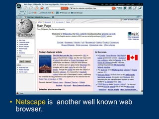 Netscape  is  another well known web browser.  