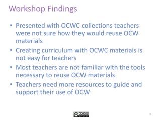 Who Uses TuftsOCW and Why                       Statistics from our 2010 Pop-up Survey8