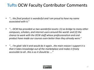 Showcase best practices for using OCWC