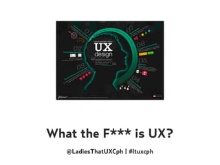 What the F*** is UX?
@LadiesThatUXCph | #ltuxcph
 