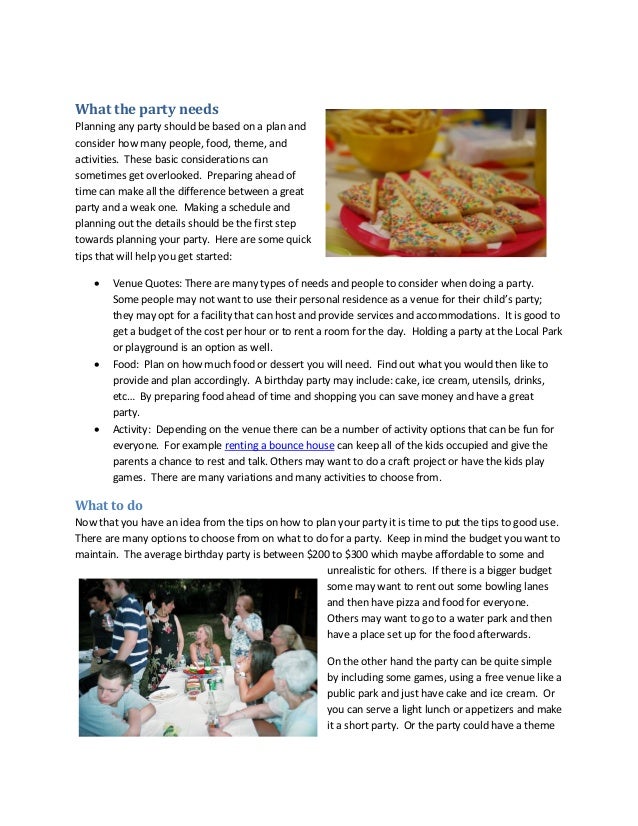 What the party needs