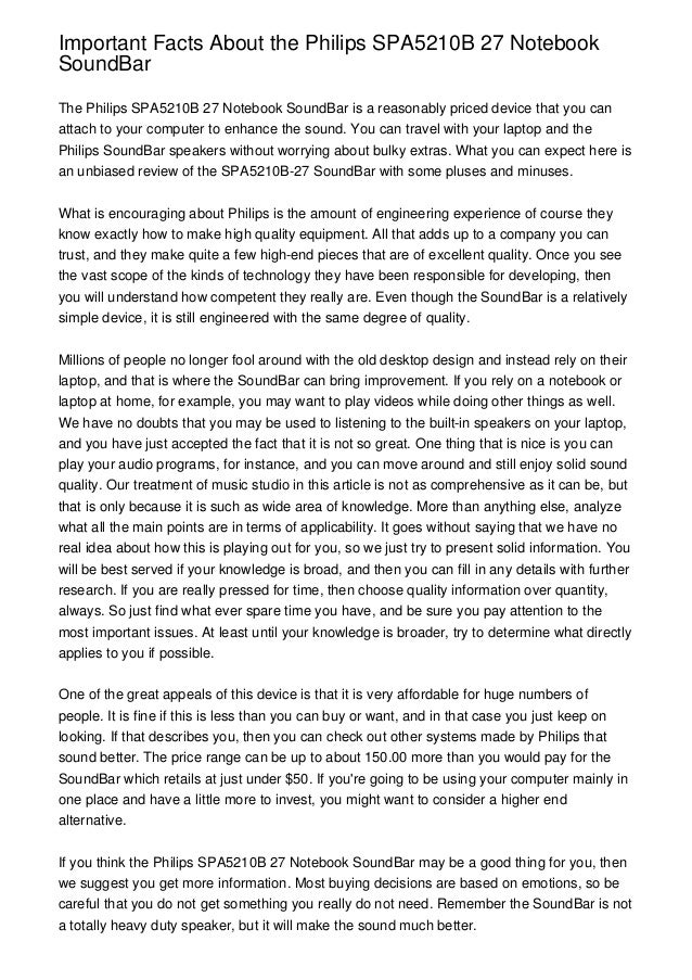 philips notebook soundbar