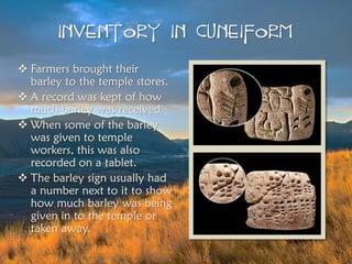 Ancient Inventory Note What The Water Gave Us: Ancient Mesopotamia & The Invention Of Writing ...