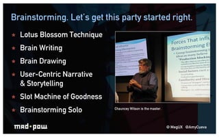 Lets participants explore approaches with their own filtersStorytellingStorytellingGain insights into human perspectives