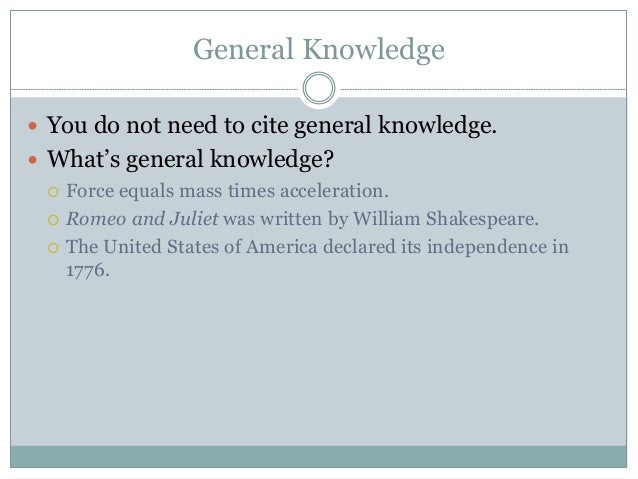 What to cite What to cite