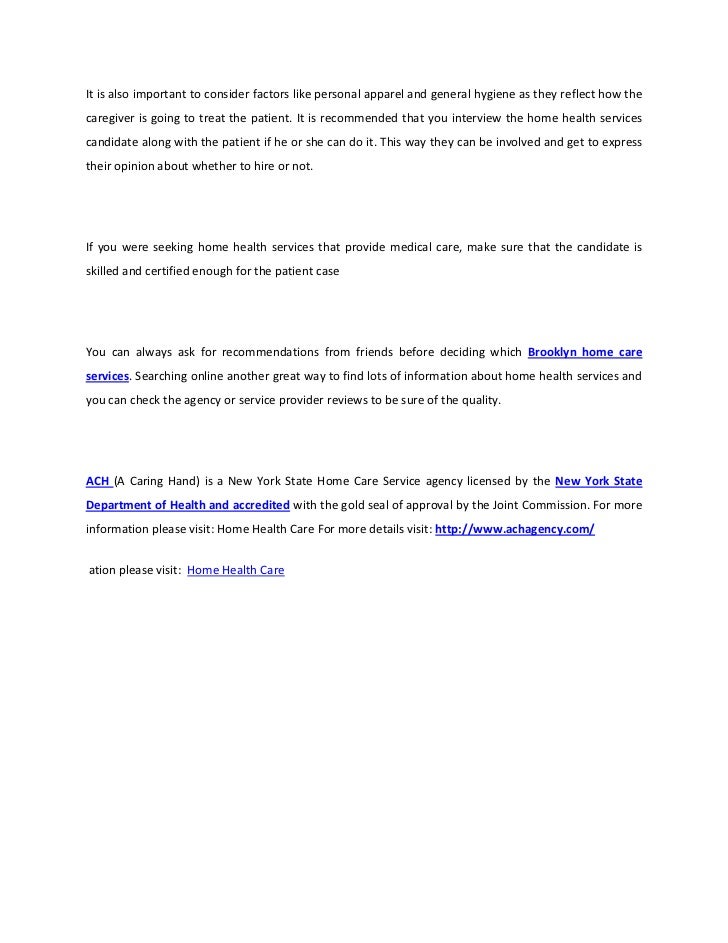 New York State Department Of Health Licensed Home Care Services Agency