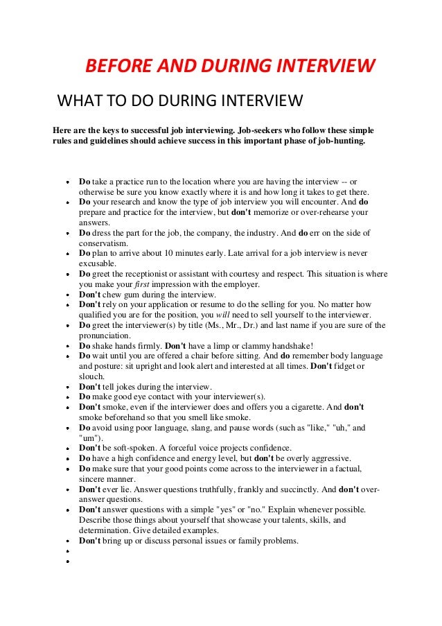 interviewing tips