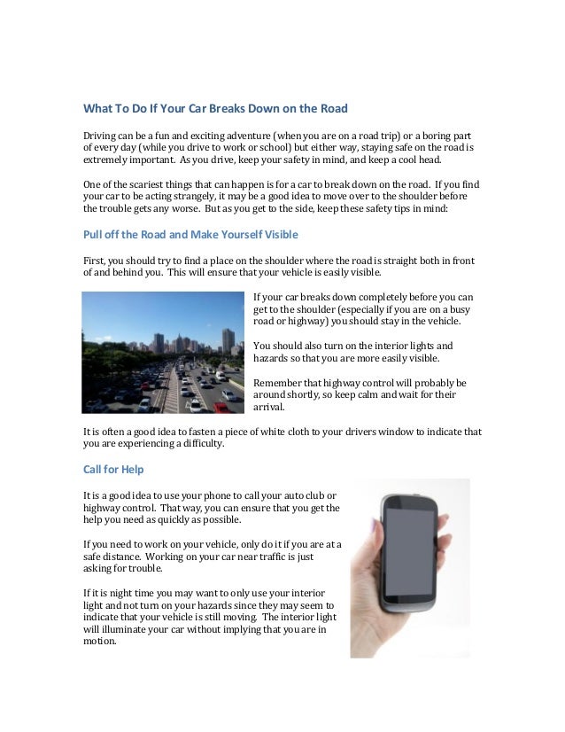What to do if your car breaks down on the road